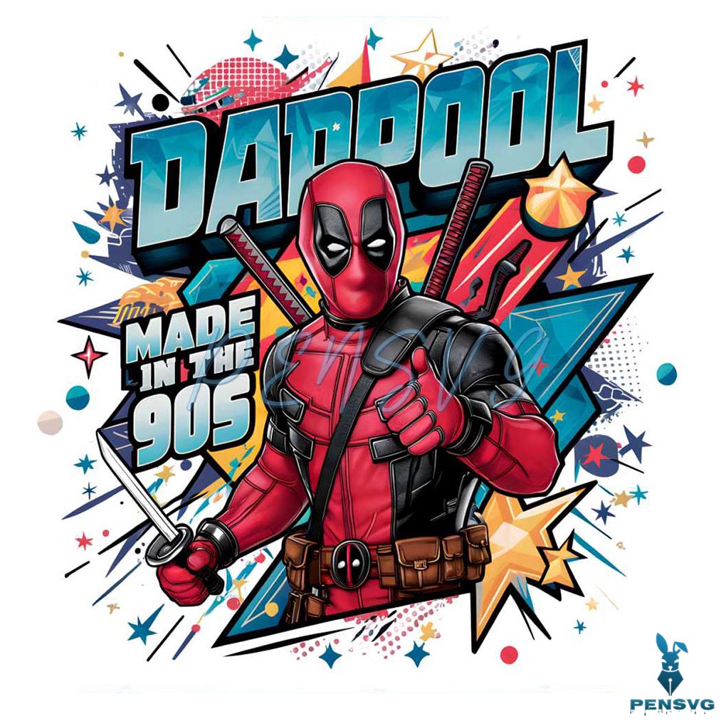Superhero Dadpool Made In the 90s PNG