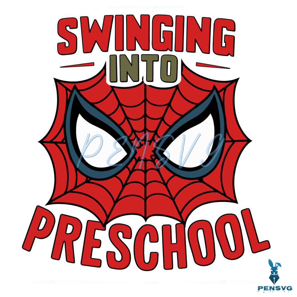 Free Swinging Into Preschool Superhero SVG – Cute Preschool Back To School Cut File