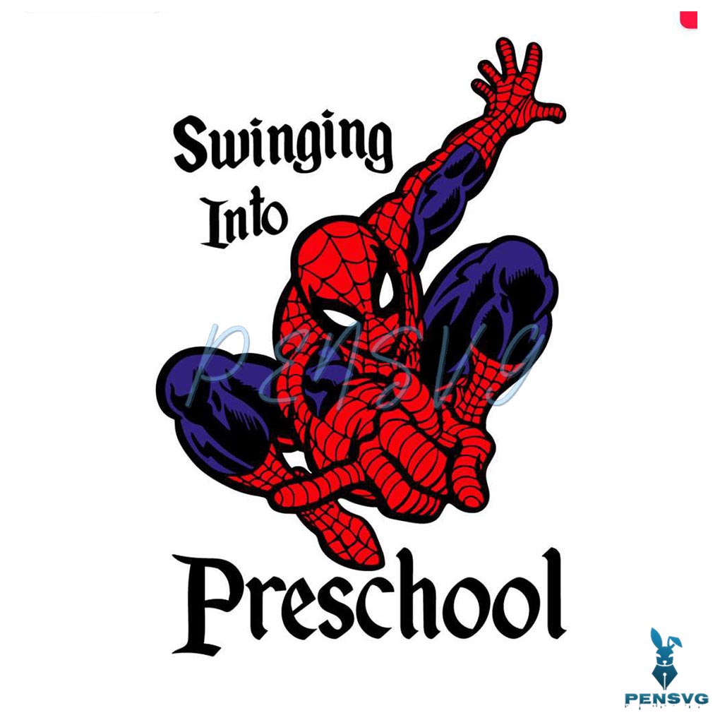 Swinging Into Preschool Marvel School SVG
