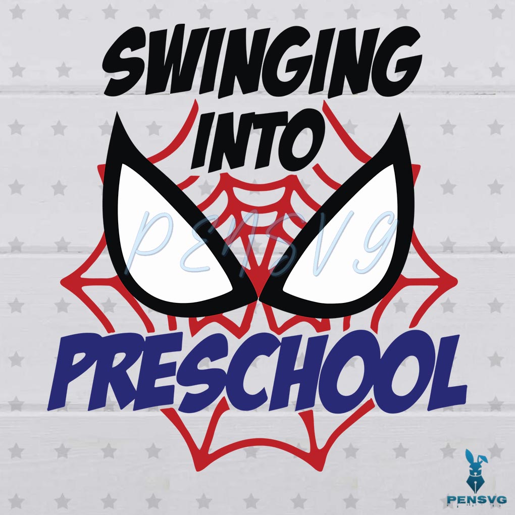 Swinging into Preschool Boys First Day SVG Digital File