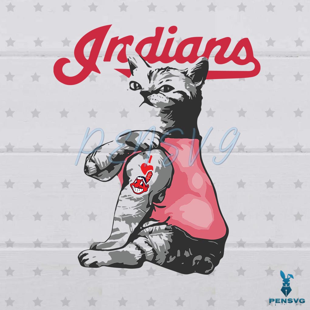 Tattoo Cat I Love Cleveland Indians Svg Digital