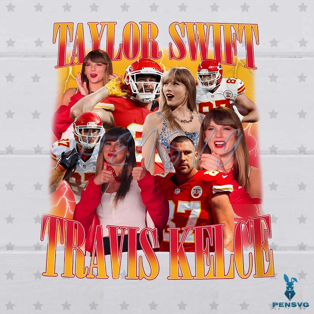 Taylor Swift Travis Kelce Kansas City Chiefs Couple PNG