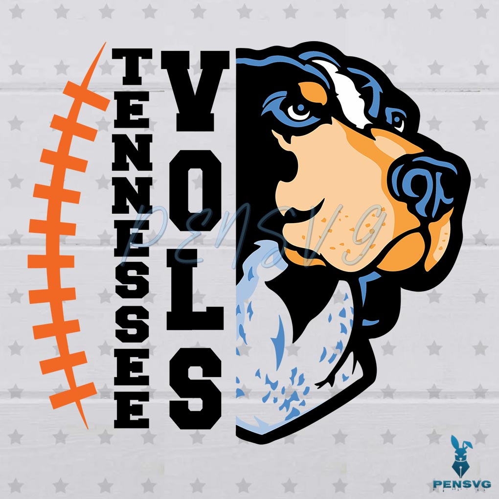 Tennessee Vols Dog Football Team Mascot Svg Digital File
