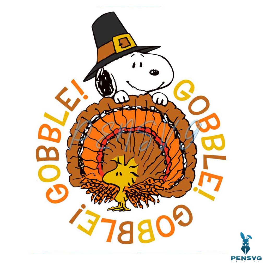 Thanksgiving Gobble Snoopy and Woodstock SVG Cricut Files