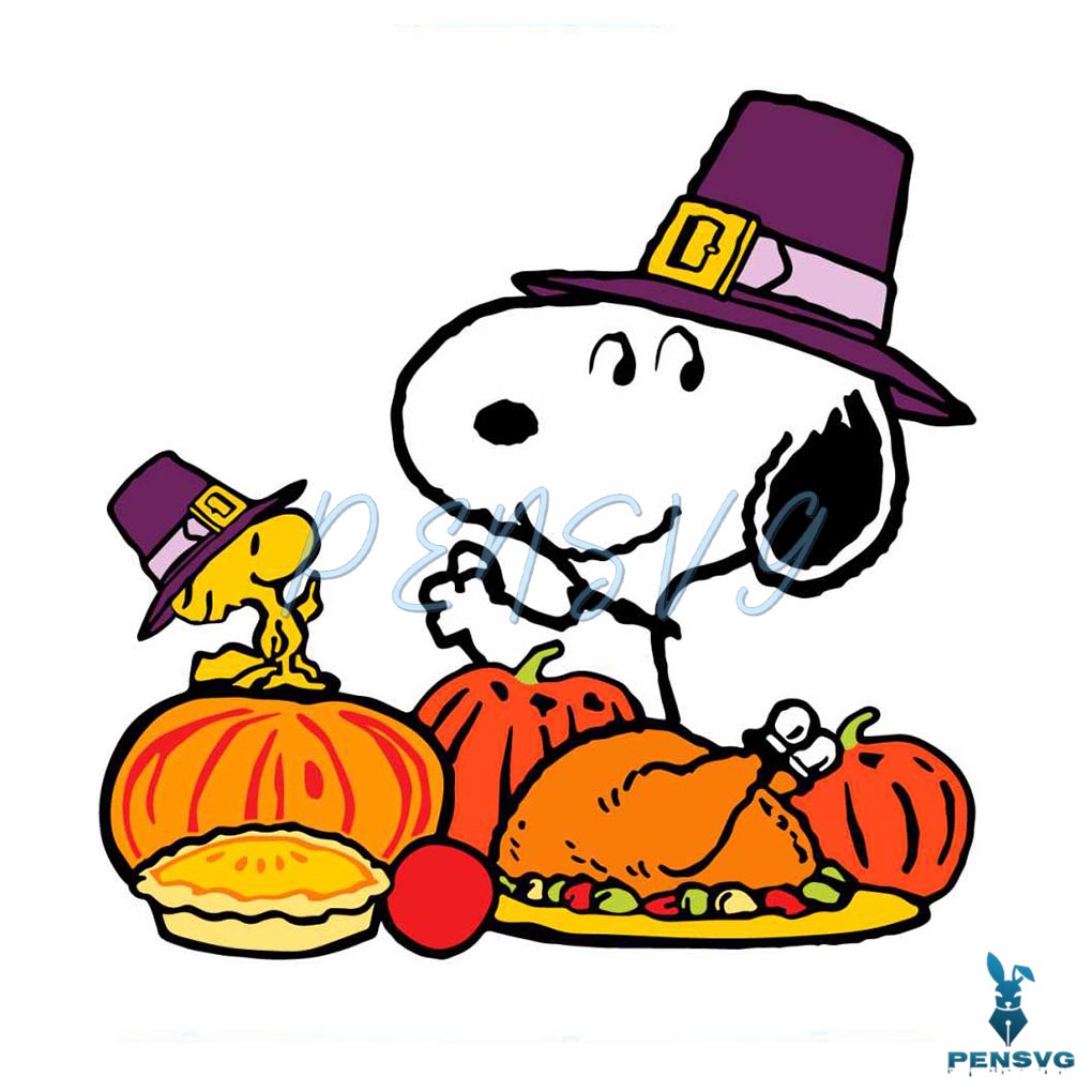 Thanksgiving Peanuts Snoopy And Woodstock SVG Cricut Files