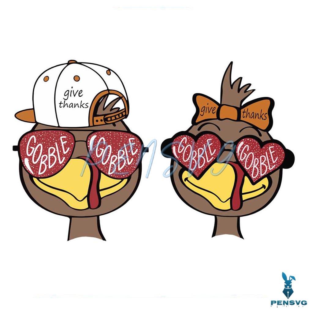 Thanksgiving Turkey Gobble SVG Cutting Digital File