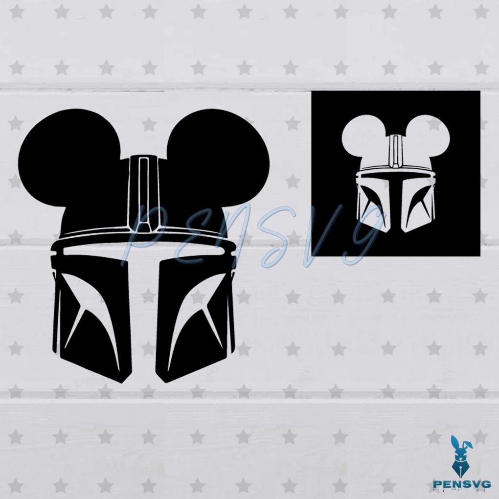 The Mandalorian Mickey Mouse Ears SVG Silhouette