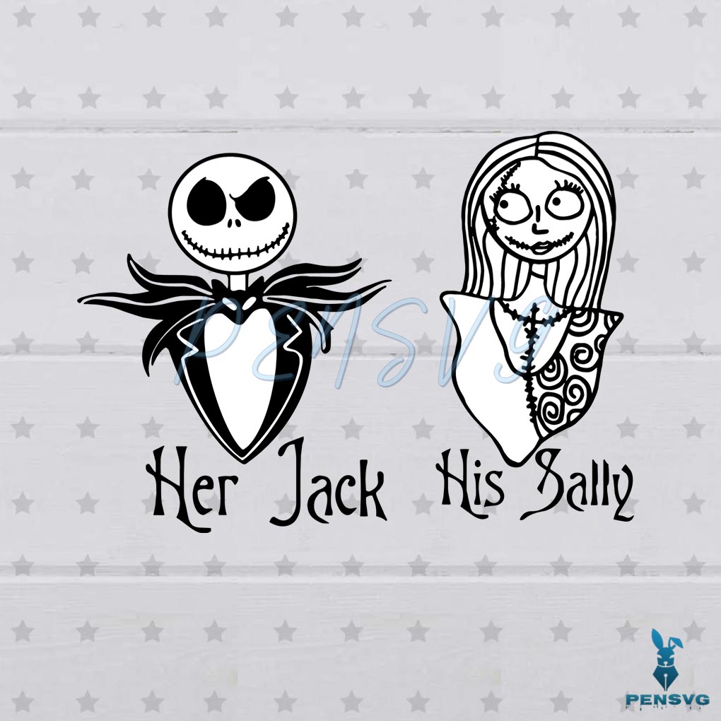 The Nightmare Before Christmas SVG Her Jack His Sally Cutting Digital File