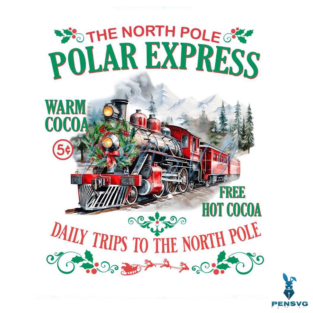 The North Pole Polar Express Daily Trips PNG Download