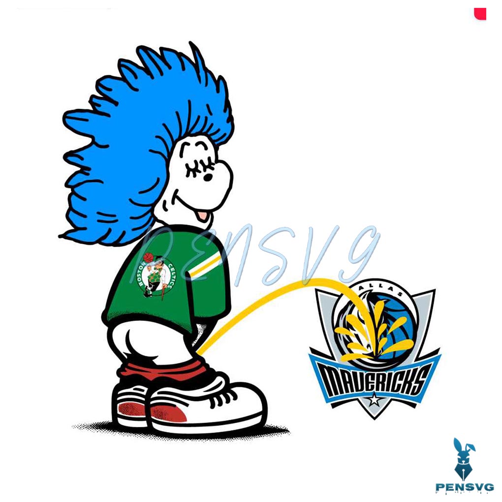 Thing One Boston Celtics Piss On Dallas Mavericks SVG