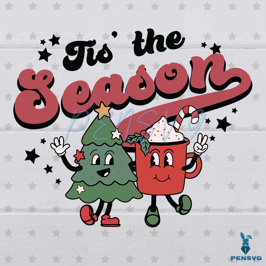 Tis The Season Christmas Coffee SVG Graphic Designs Files