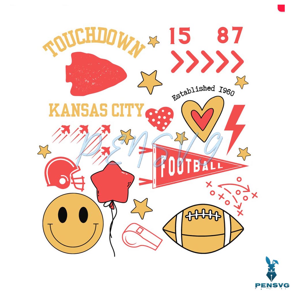 Touchdown Kansas City Football SVG
