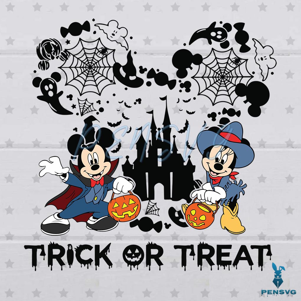 Trick Or Treat Halloween Disney Mickey SVG Digital File