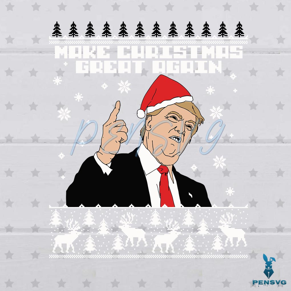 Trump Make Christmas Great Again Ugly xmas 2022 SVG Files For Cricut