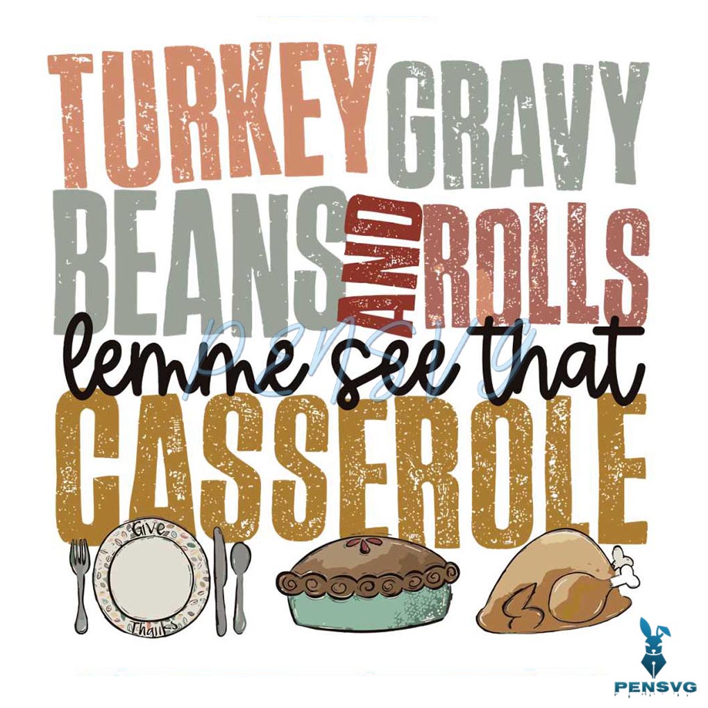 Turkey Gravy Beans SVG Thanksgiving Casserole SVG Cricut File