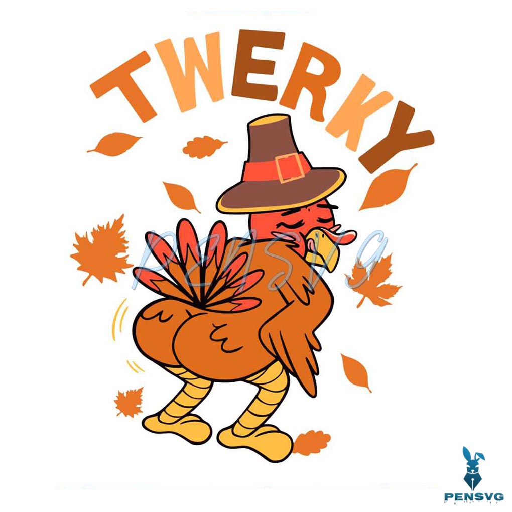 Twerkey Funny Thanksgiving Turkey Butt Twerk Dance Pun SVG