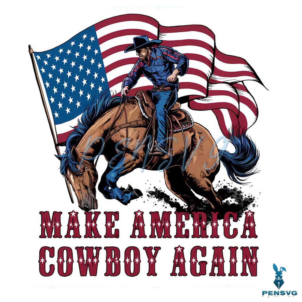 USA Flag Make America Cowboy Again PNG