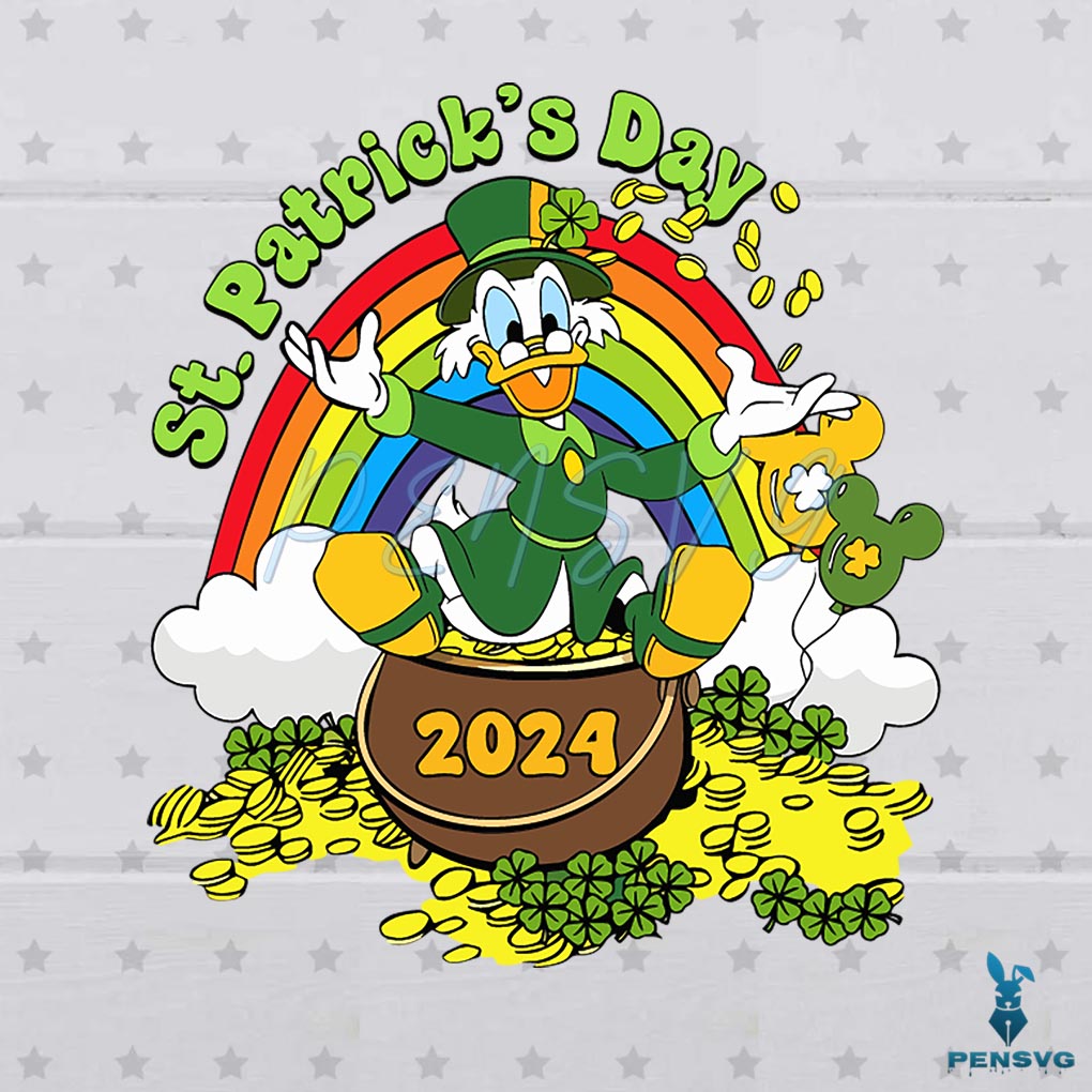Uncle Scrooge McDuck St Patricks Day 2024 SVG