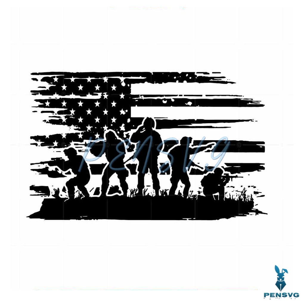 Veteran American Flag Military Scene Best SVG Cutting Digital Files