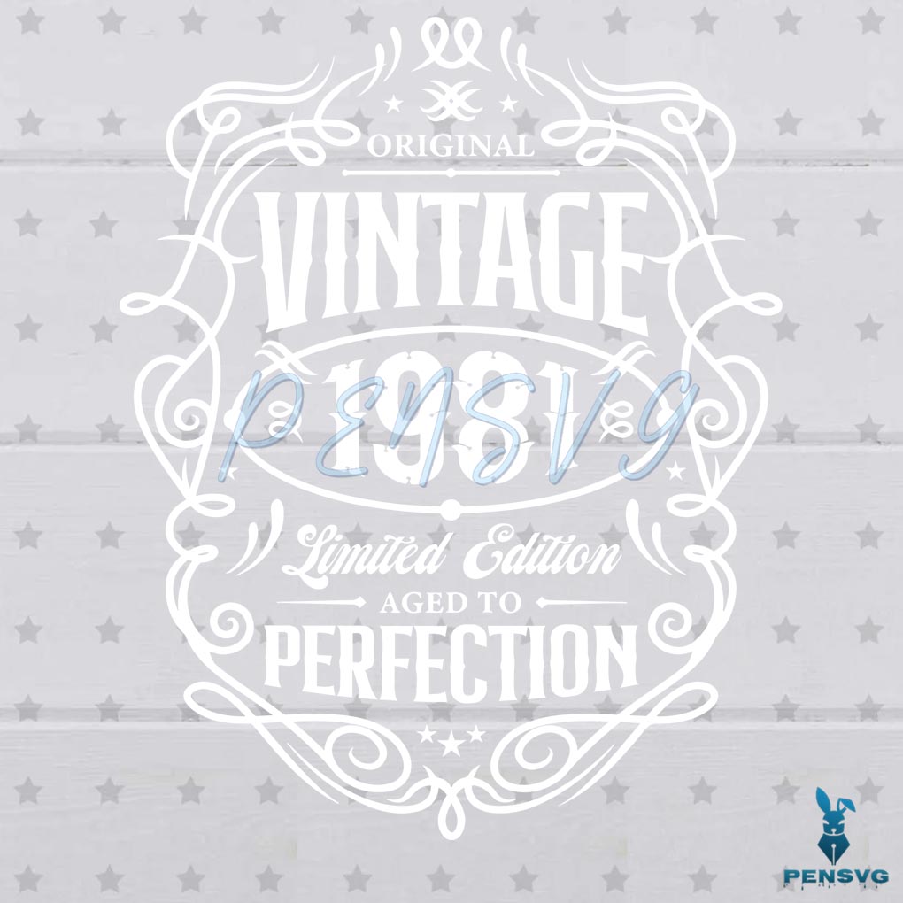 Vintage 1981 Perfection SVG Digital File, 40th Birthday Svg