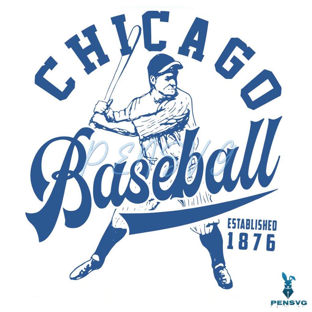 Vintage Chicago Baseball Est 1876 SVG