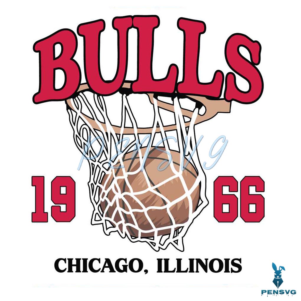 Vintage Chicago Bulls 1966 Basketball Svg Digital Download