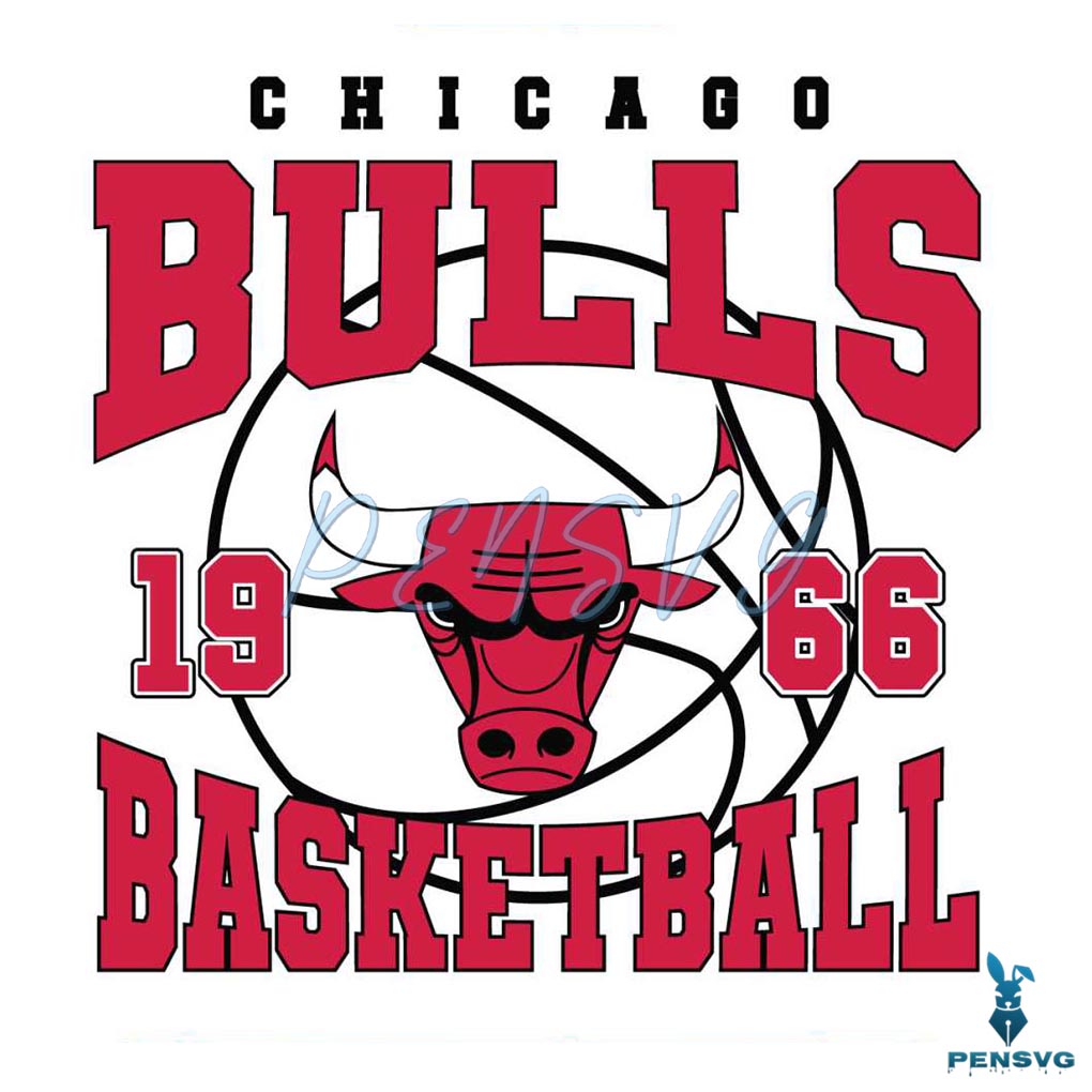 Vintage Chicago Bulls 1966 Basketball Svg