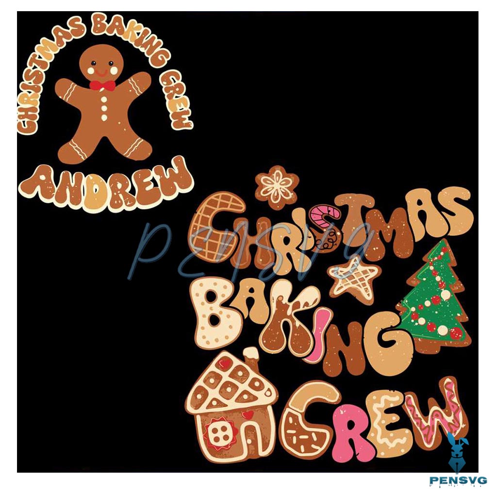 Vintage Christmas Baking Crew SVG Digital Cricut File
