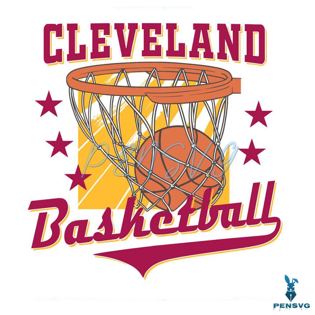 Vintage Cleveland Basketball SVG