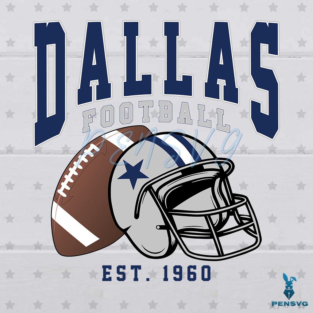 Vintage Dallas Cowboys Football Helmet Est 1960 SVG Digital