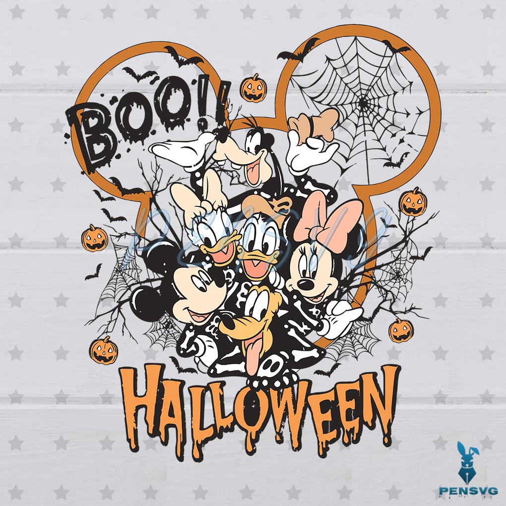 Vintage Disney Boo Halloween SVG Mickey And Friends SVG