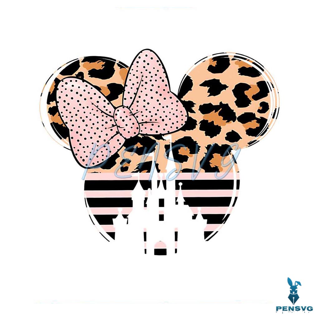 Vintage Disney Leopard Minnie Head Png Silhouette Files