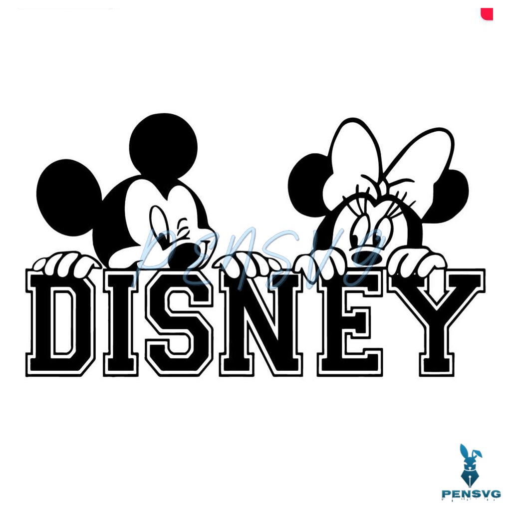 Vintage Disney Mickey Minnie Mouse Couple SVG