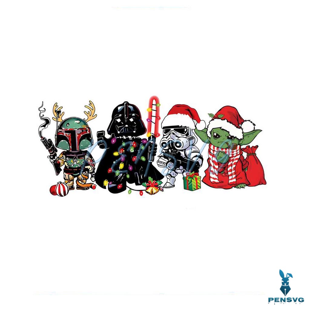 Vintage Disney Star Wars Christmas Baby Yoda PNG Download