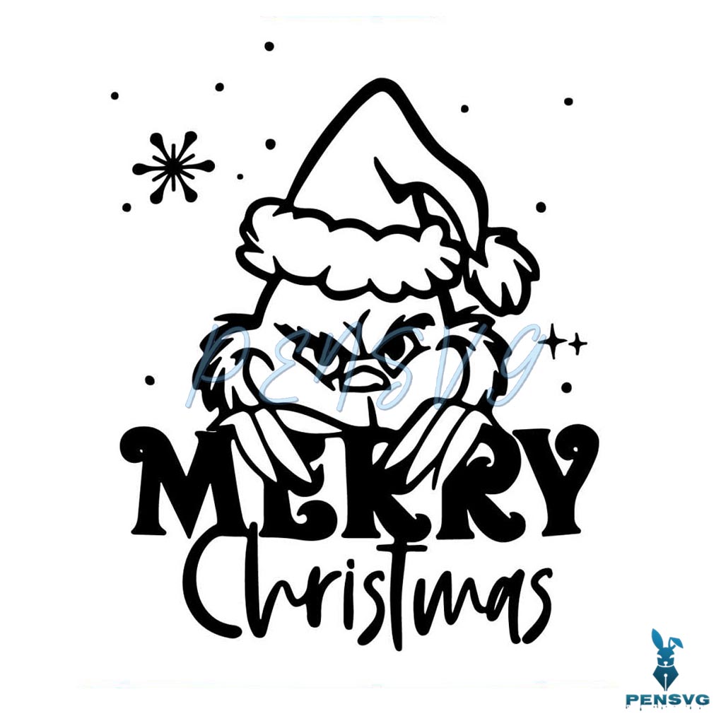 Vintage Grinch Merry Christmas SVG