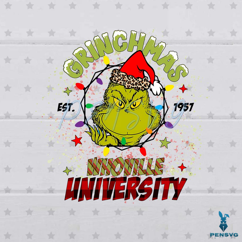 Vintage Grinchmas Whoville University Christmas Light PNG