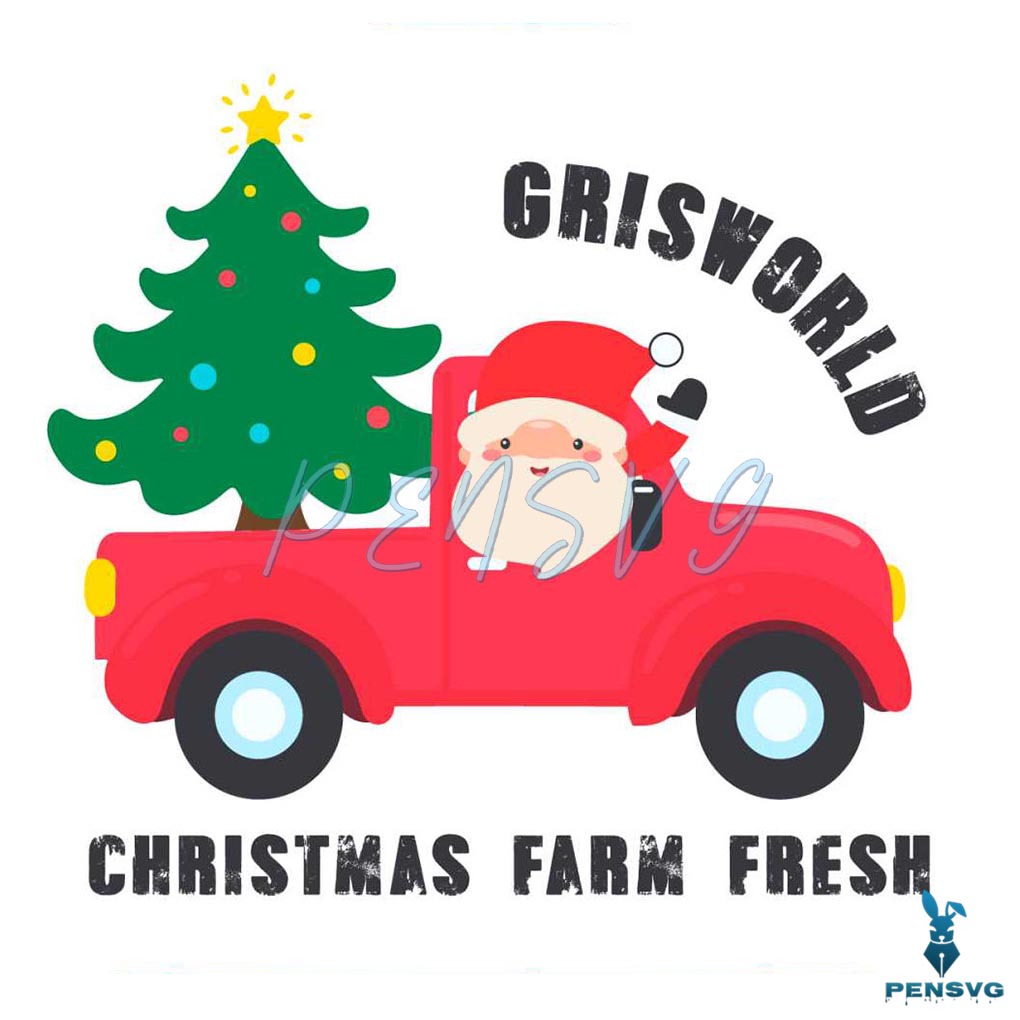 Vintage Holiday Cartoon Santa Claus Griswold Christmas Farm Fresh Svg