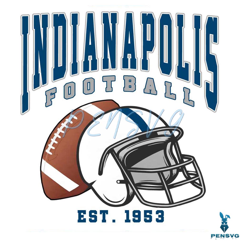 Vintage Indianapolis Football Est 1953 PNG