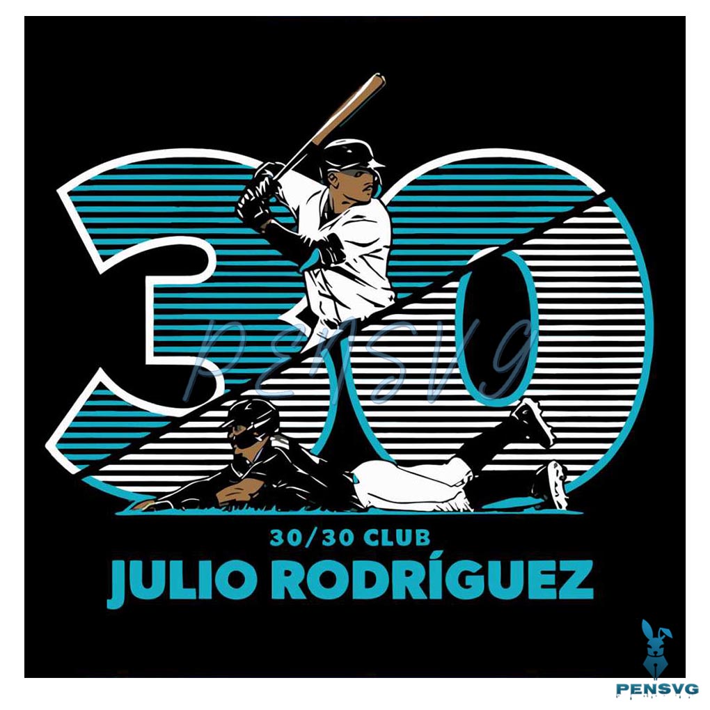 Vintage Julio Rodriguez SVG Seattle Mariners Player SVG File