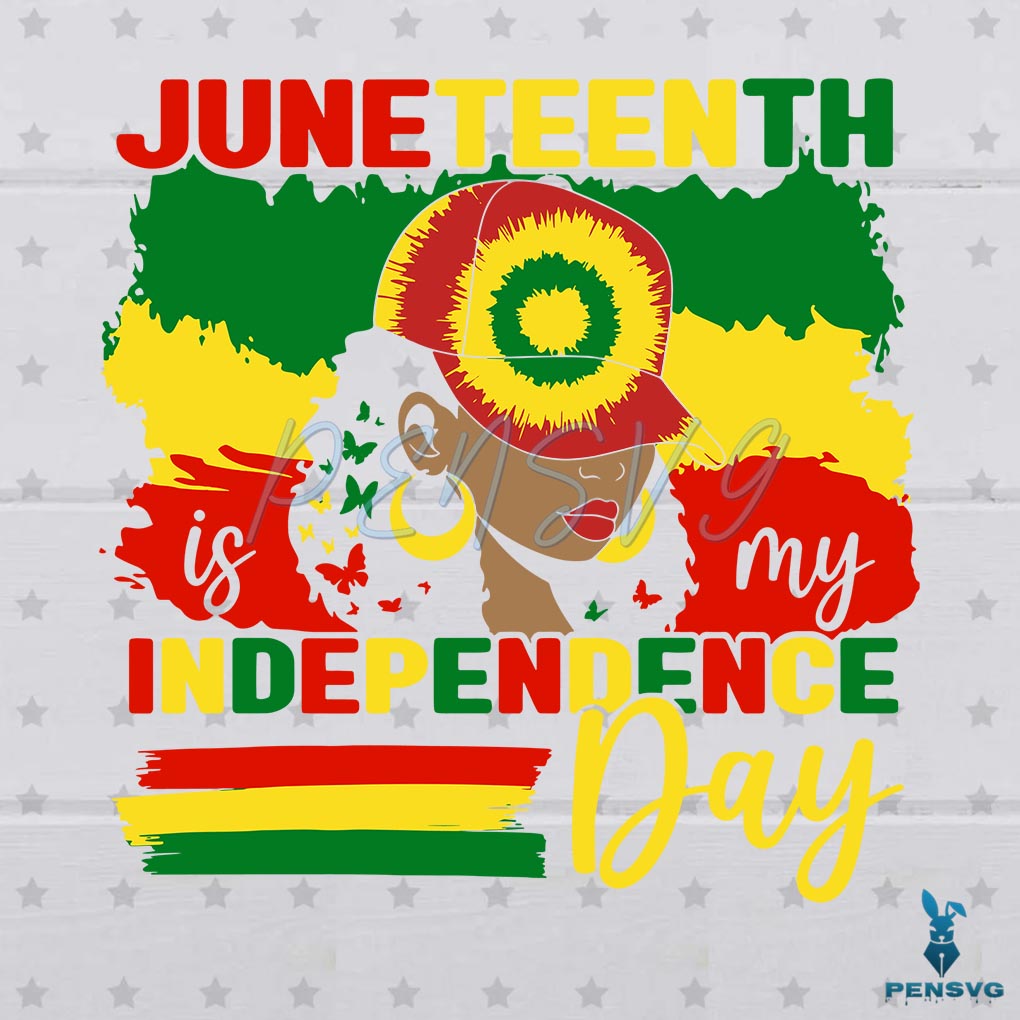 Vintage Juneteenth Is My Independence Day Black Girl SVG