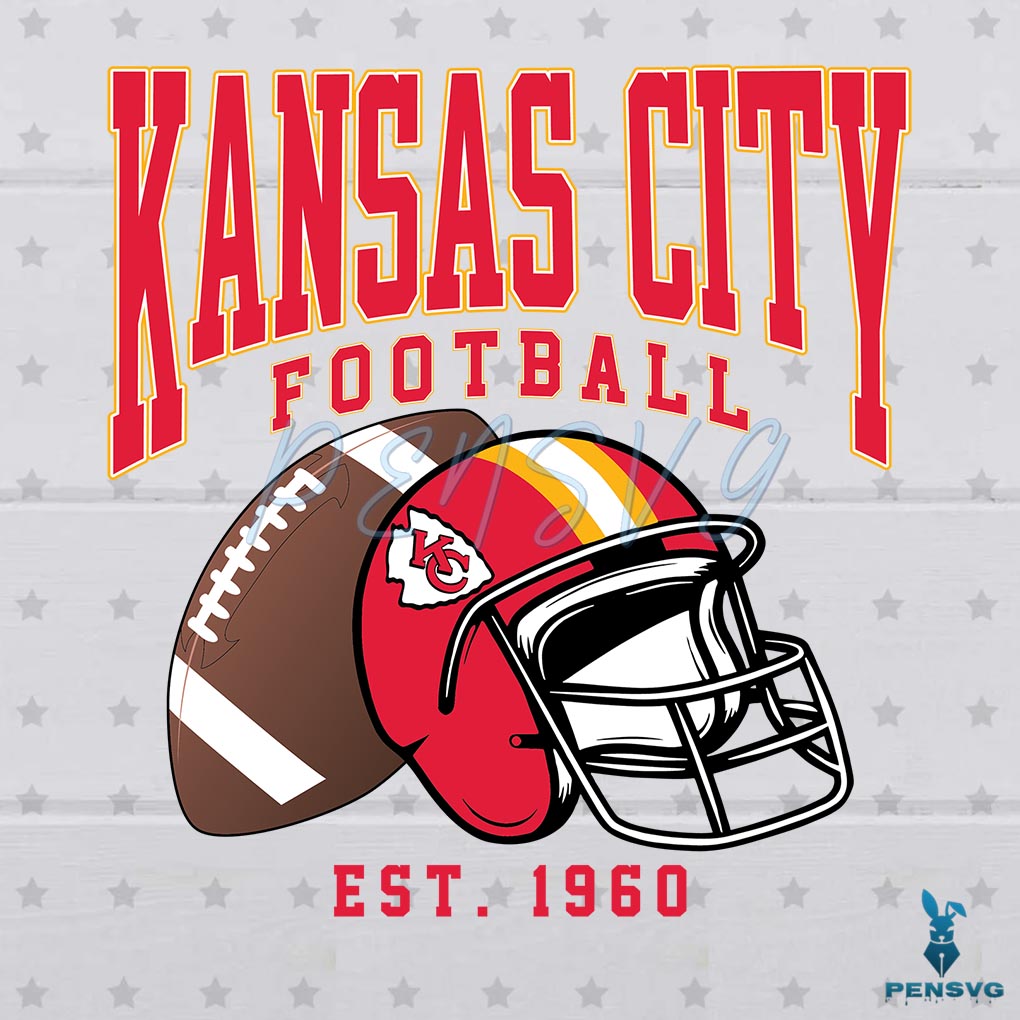 Vintage Kansas City Chiefs Football Helmet Est 1960 SVG Digital Download