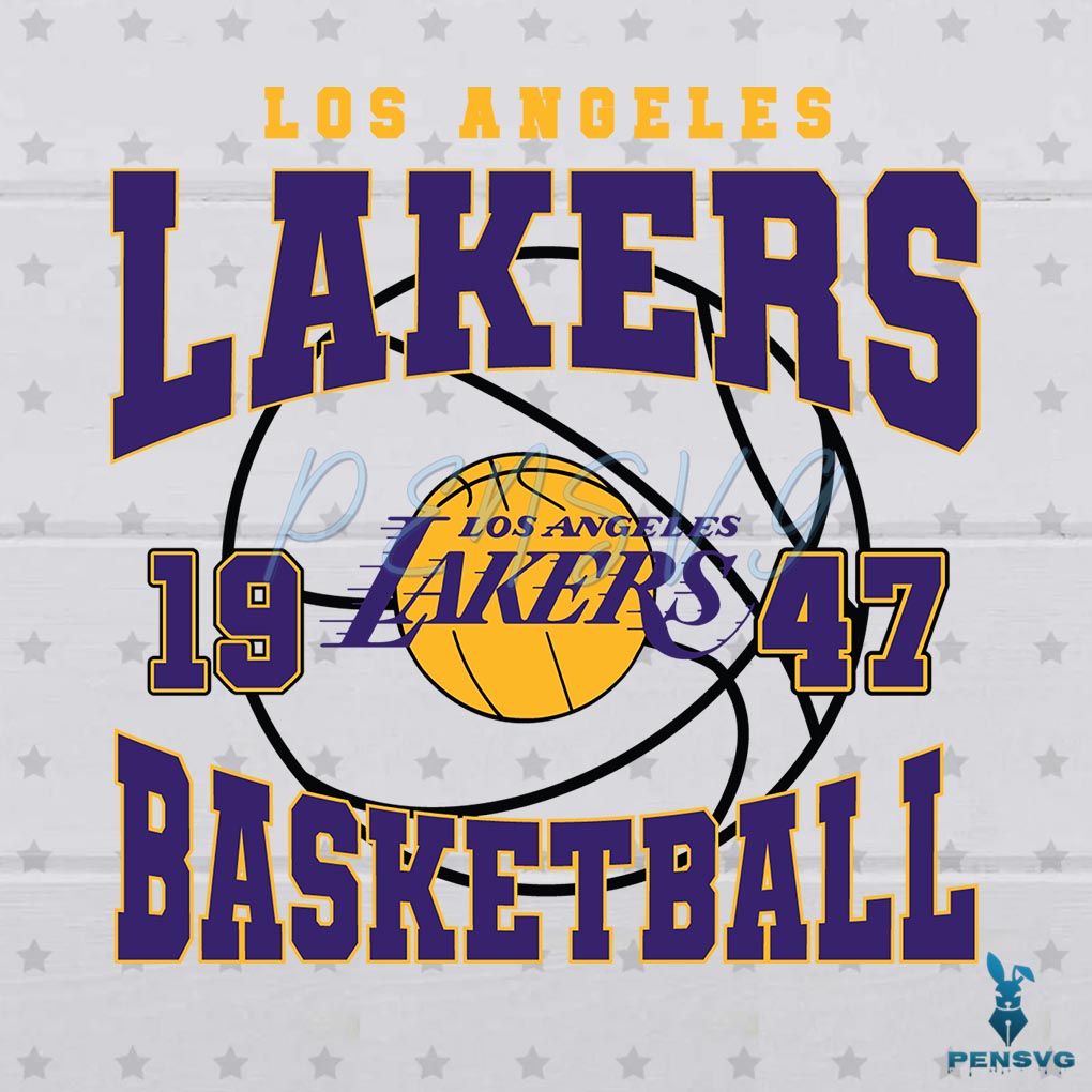 Vintage Los Angeles Lakers 1947 Basketball Svg