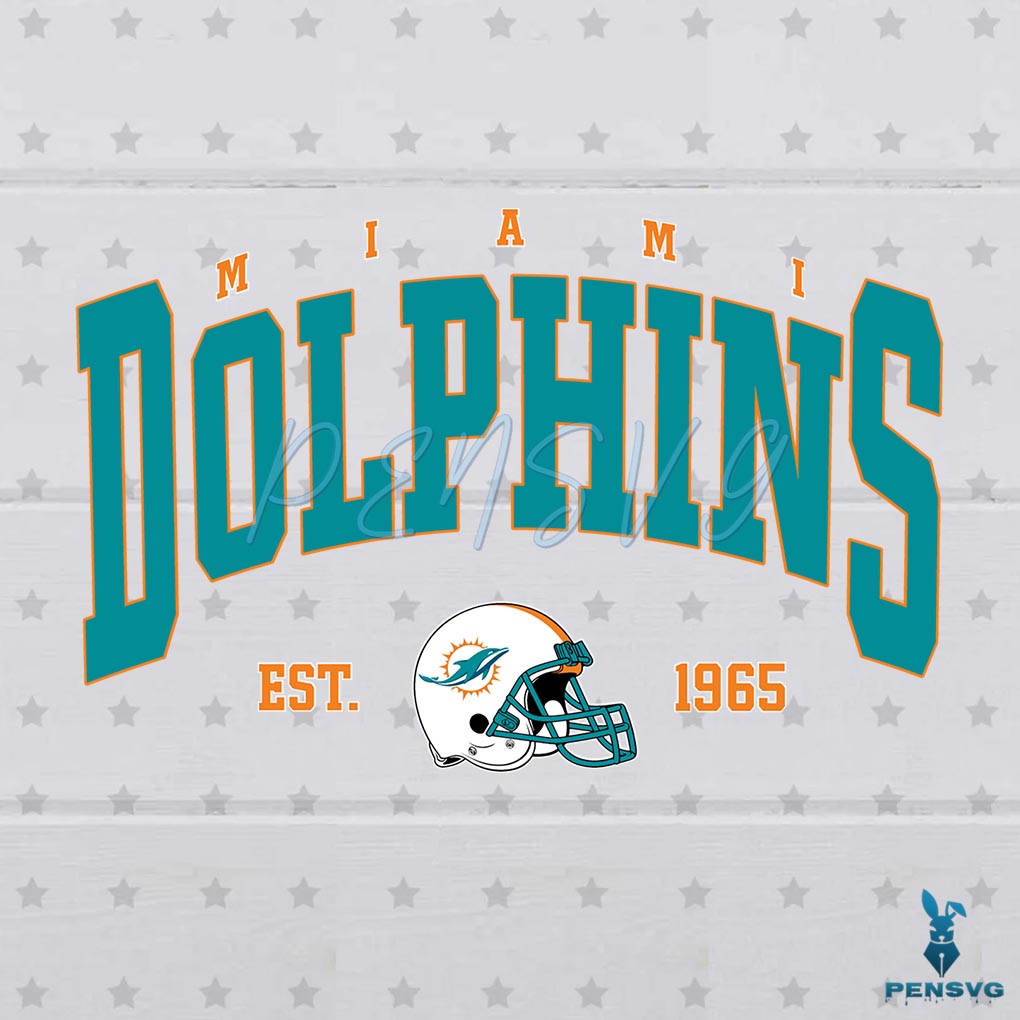 Vintage Miami Dolphins 1965 Football SVG