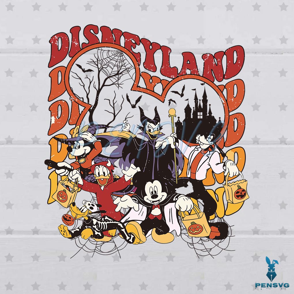 Vintage Mickey And Friends Disneyland Halloween SVG File