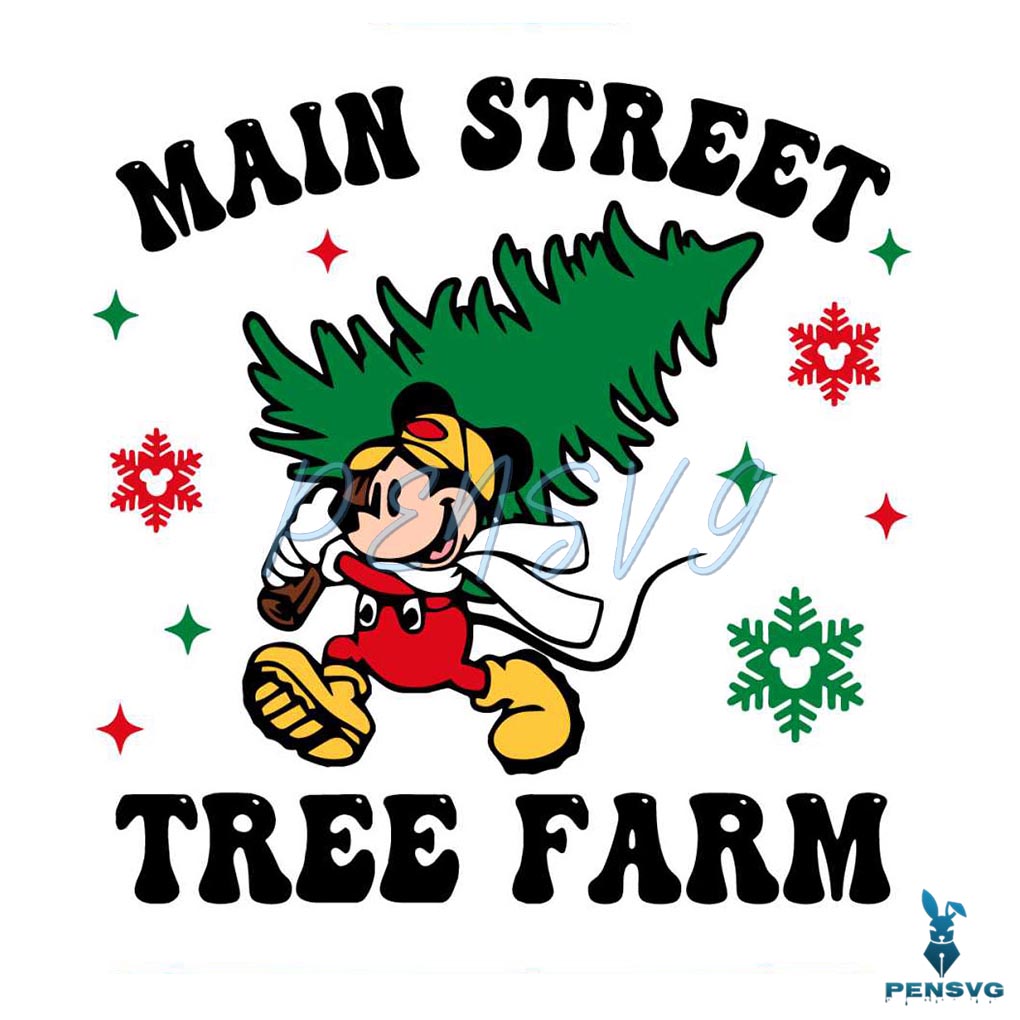 Vintage Mickey Main Street Tree Farm SVG Digital Cricut File