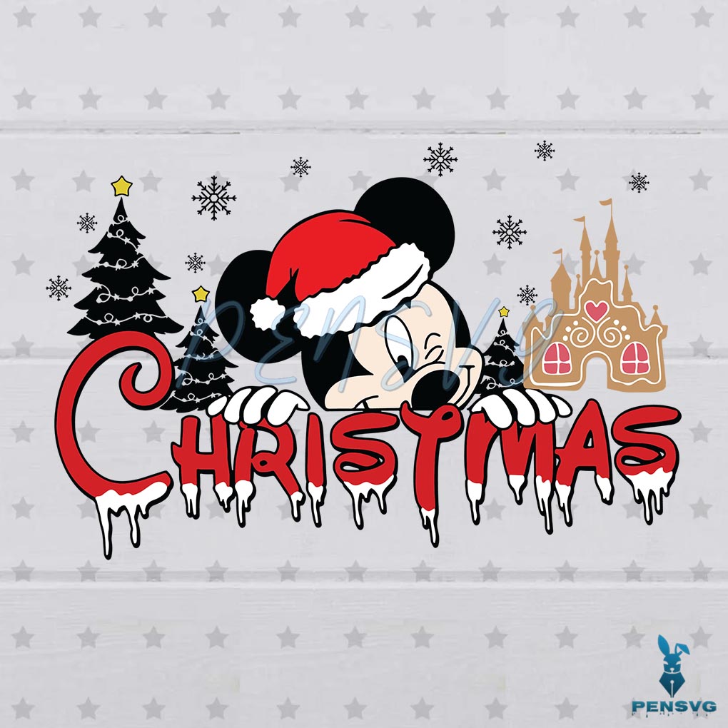 Vintage Mickey Santa Christmas SVG Graphic Design Files