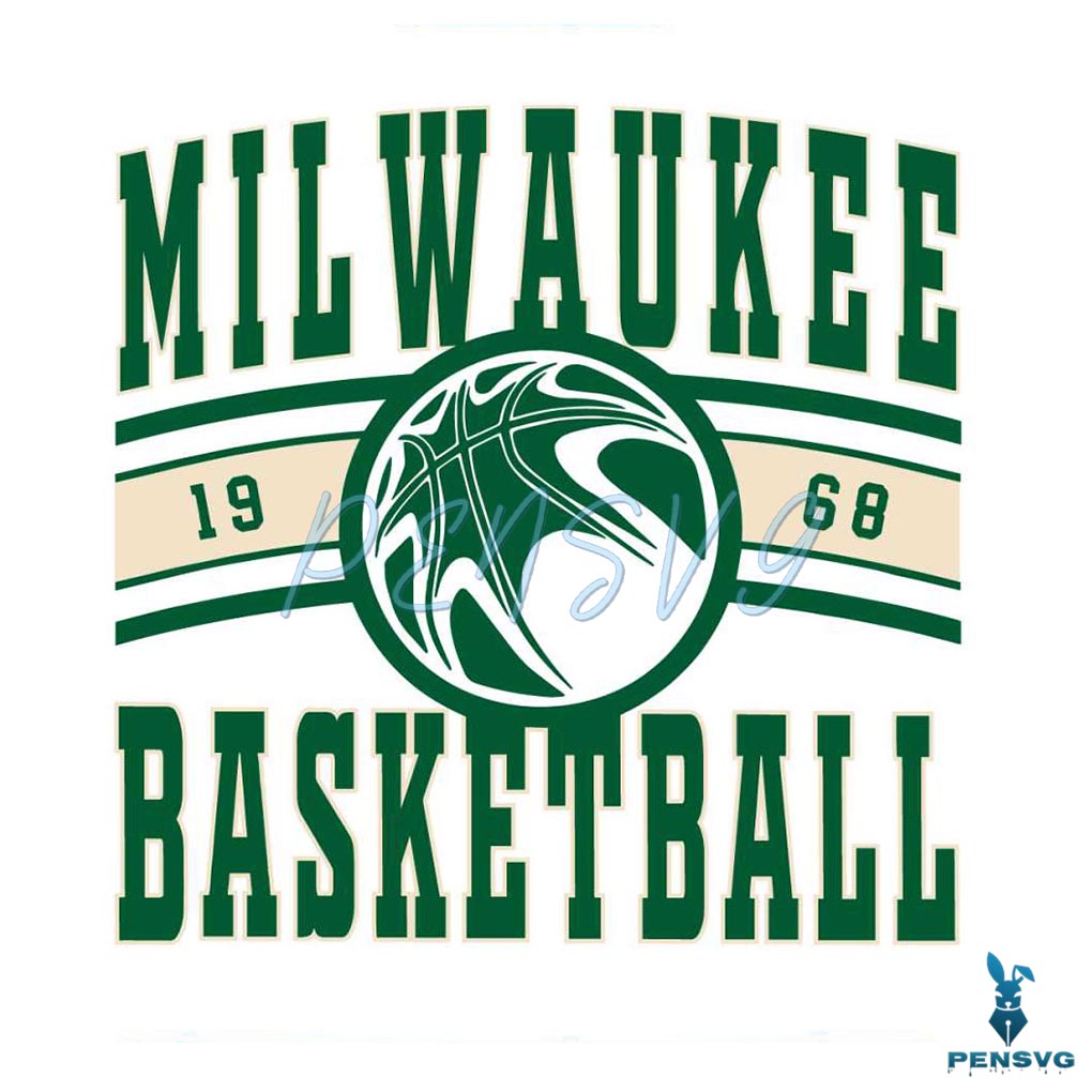 Vintage Milwaukee Basketball 1968 SVG