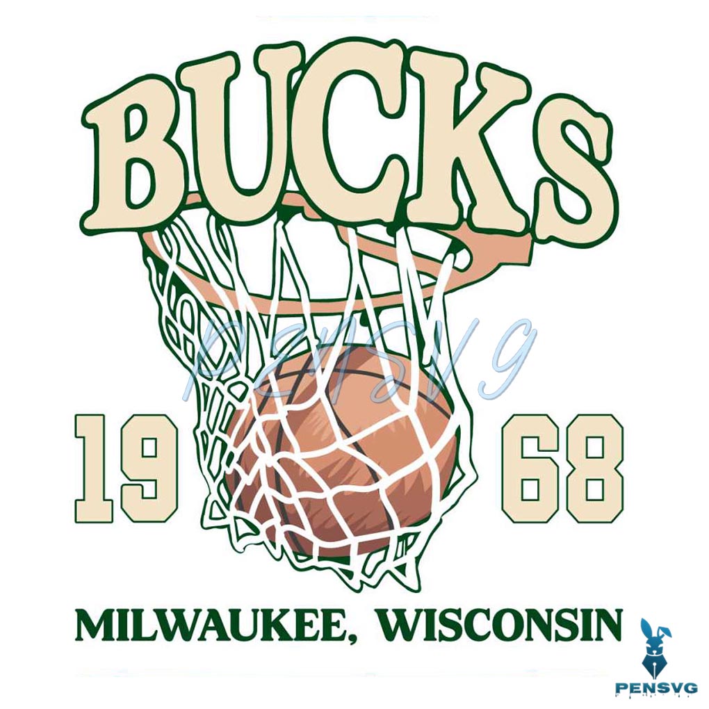 Vintage Milwaukee Bucks Basketball Svg Digital Download
