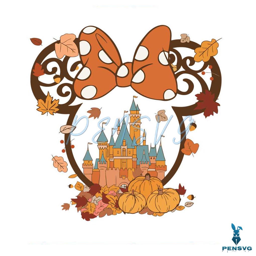 Vintage Minnie Fall SVG Disney Magic Kingdom SVG File