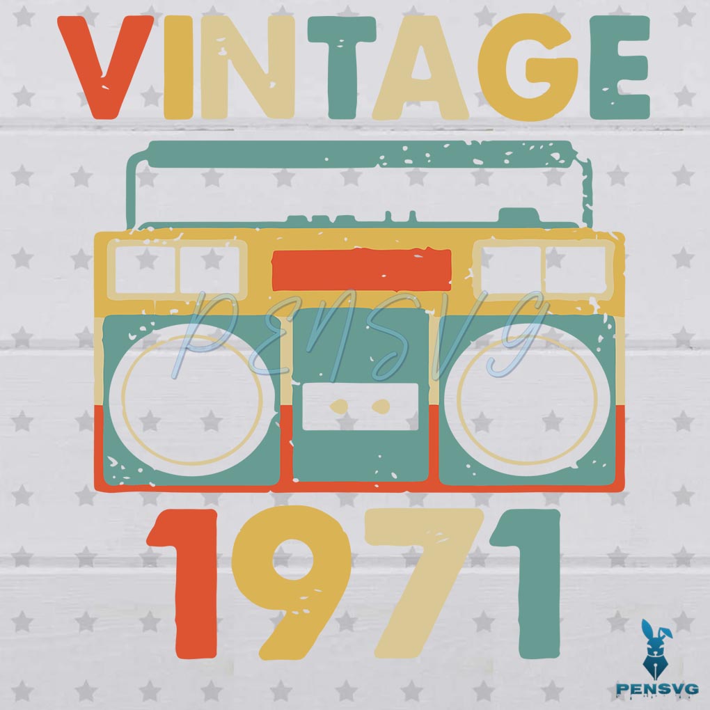 Vintage November 1971 SVG Digital File, Birthday Svg, Born In 1971 Svg